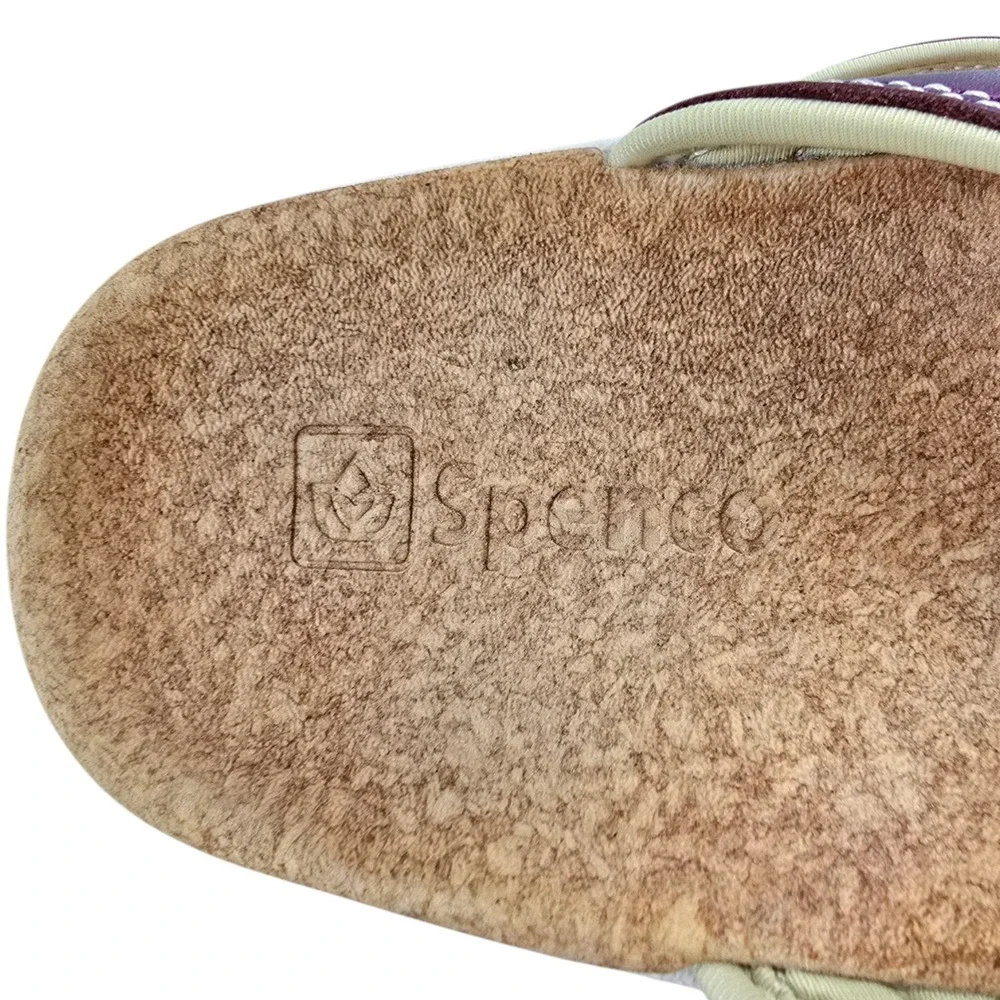Spenco Flip Flop Sandals Womens 6 Purple Leather Orthotic Thong Comfort Classic
